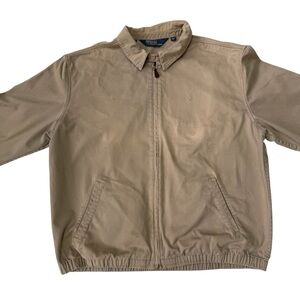 Vintage Polo Ralph Lauren Men's Tan Cotton Harrington Jacket | Size L